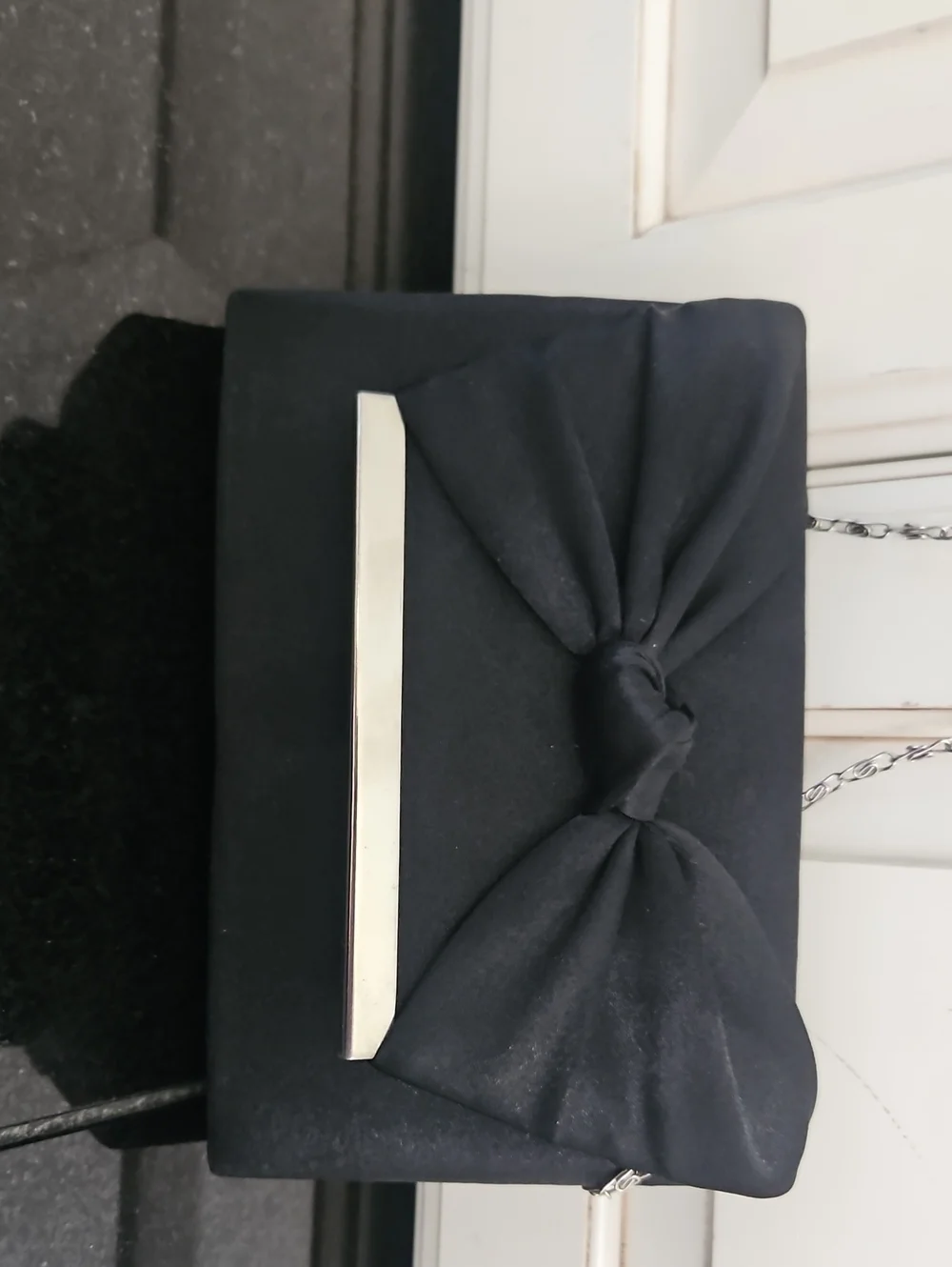 Black Bow Clutch Evening Bag